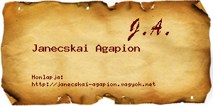 Janecskai Agapion névjegykártya